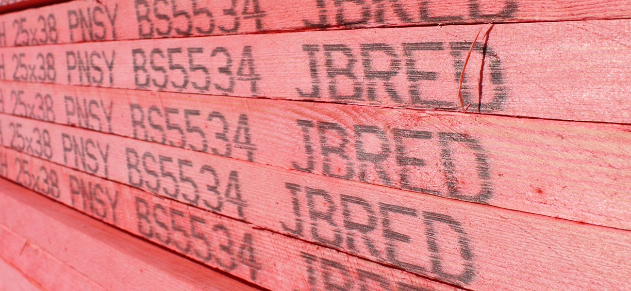 JB red roofing battens are factory graded in the UK to BS 5534