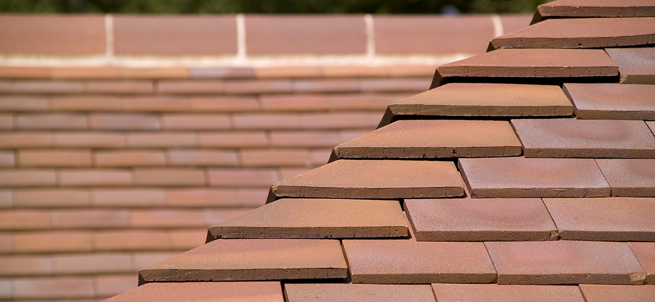 Roof detail showing ridge and hip