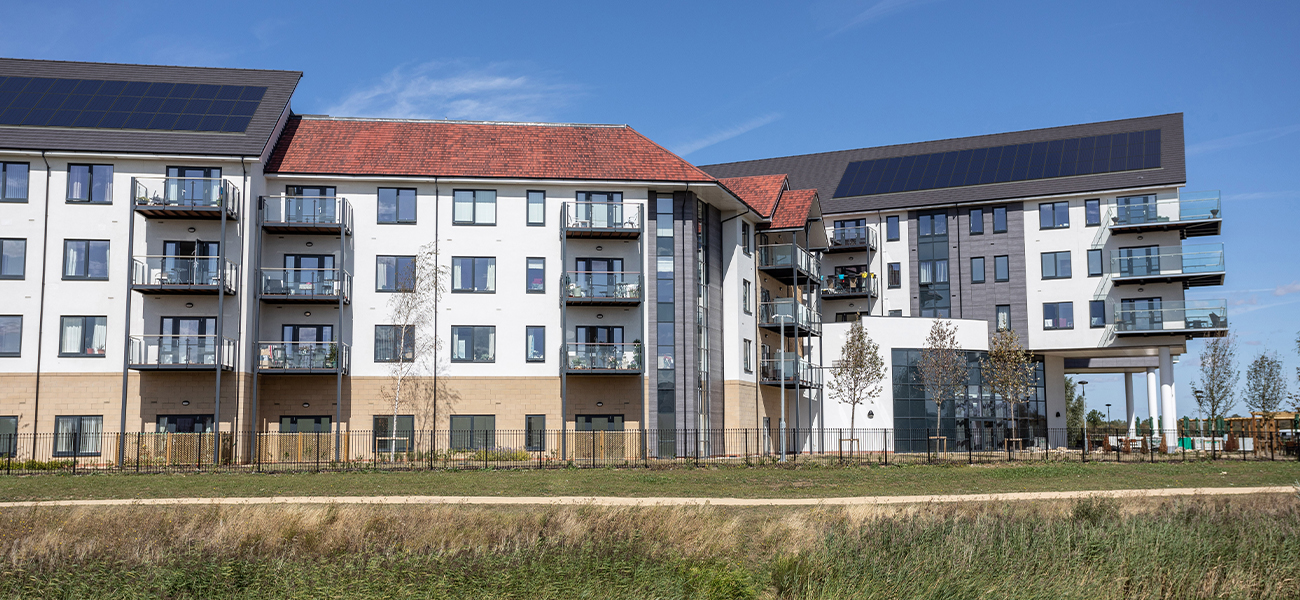 Marley solar panels on a flat development