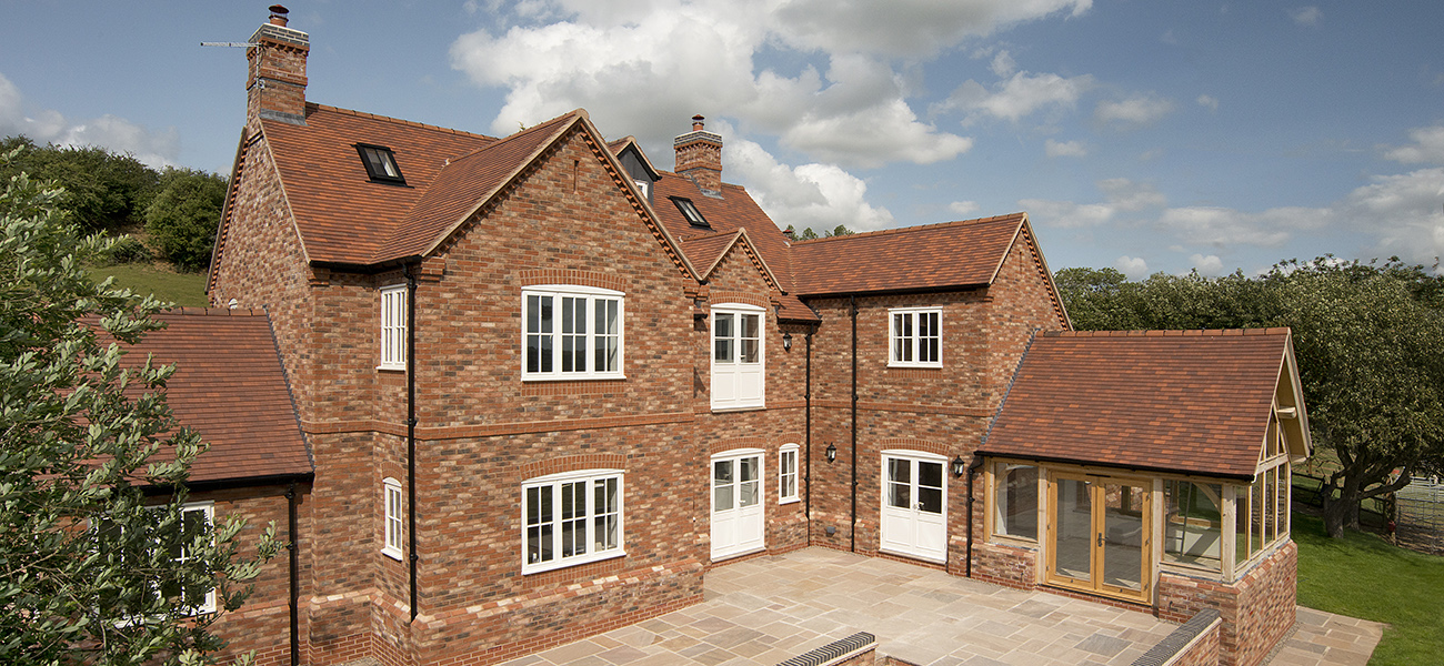 Red house with a terrace 