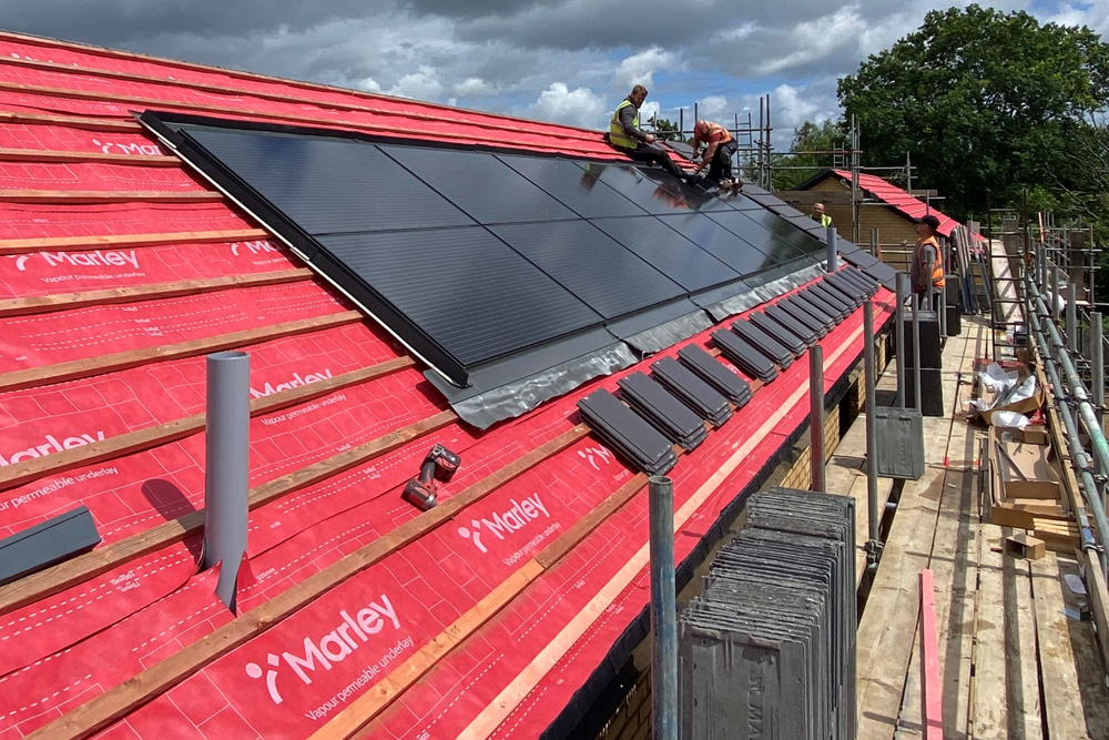 installation of Marley solar panels