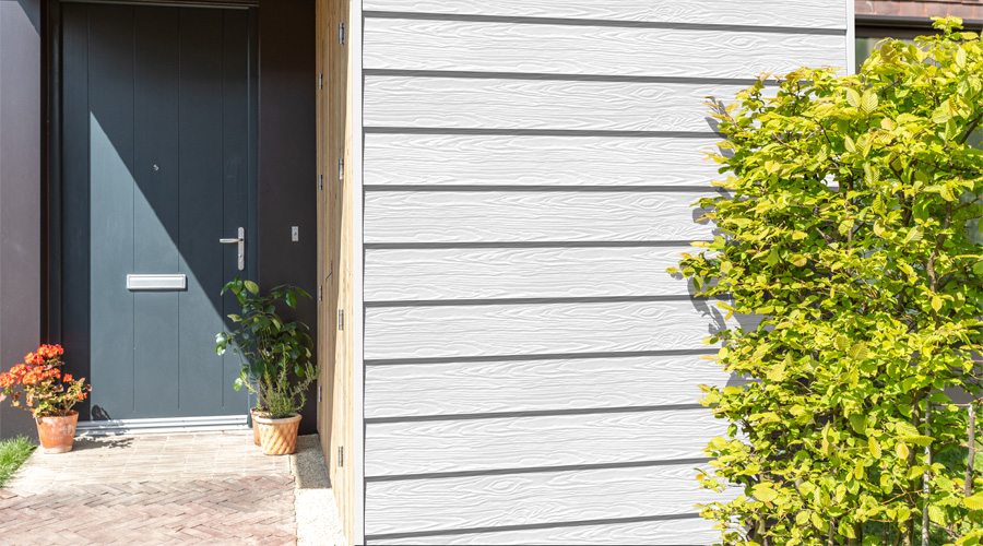 Fiber cement weatherboard by Marley installed on housing project